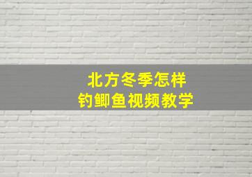 北方冬季怎样钓鲫鱼视频教学