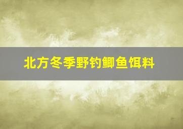 北方冬季野钓鲫鱼饵料