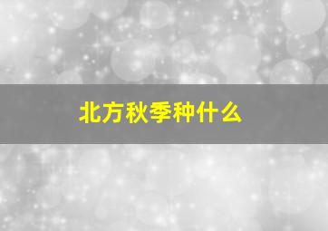 北方秋季种什么