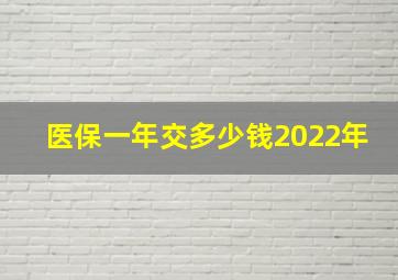 医保一年交多少钱2022年