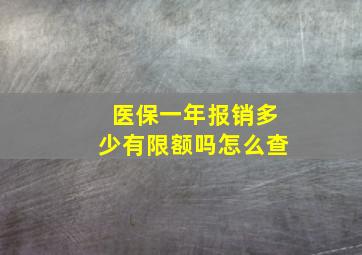 医保一年报销多少有限额吗怎么查