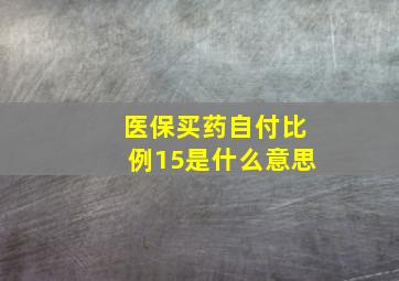 医保买药自付比例15是什么意思