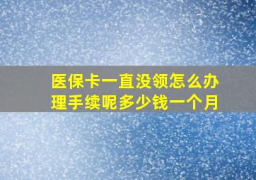 医保卡一直没领怎么办理手续呢多少钱一个月