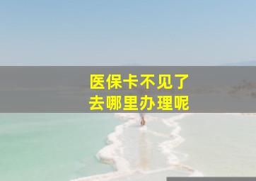 医保卡不见了去哪里办理呢