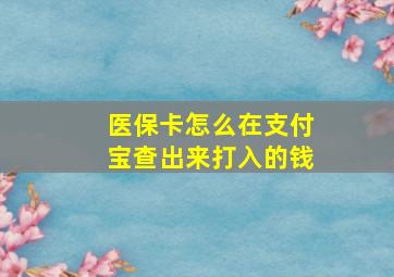 医保卡怎么在支付宝查出来打入的钱