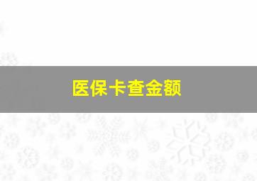 医保卡查金额