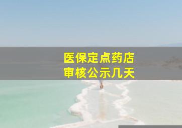 医保定点药店审核公示几天