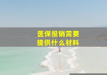 医保报销需要提供什么材料