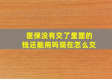 医保没有交了里面的钱还能用吗现在怎么交