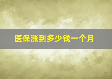 医保涨到多少钱一个月