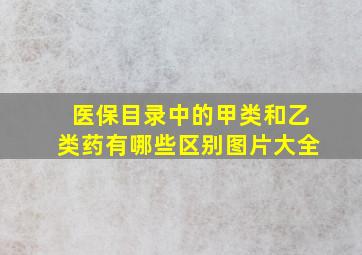 医保目录中的甲类和乙类药有哪些区别图片大全