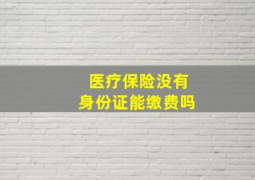 医疗保险没有身份证能缴费吗