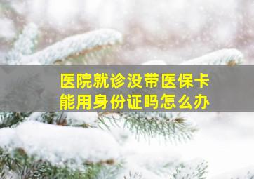 医院就诊没带医保卡能用身份证吗怎么办