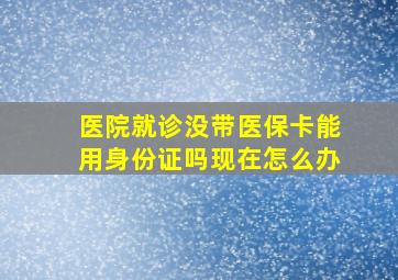 医院就诊没带医保卡能用身份证吗现在怎么办