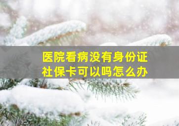 医院看病没有身份证社保卡可以吗怎么办