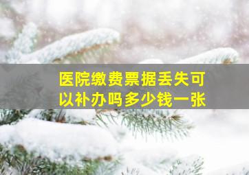 医院缴费票据丢失可以补办吗多少钱一张