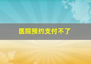 医院预约支付不了