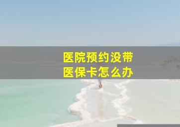 医院预约没带医保卡怎么办