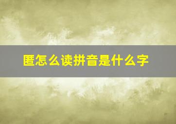 匿怎么读拼音是什么字