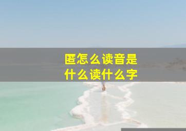 匿怎么读音是什么读什么字