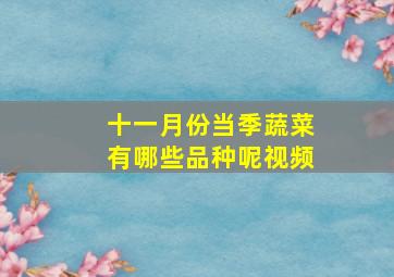 十一月份当季蔬菜有哪些品种呢视频