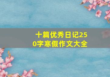 十篇优秀日记250字寒假作文大全