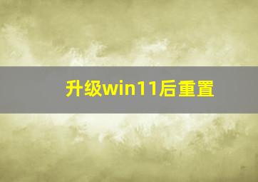 升级win11后重置