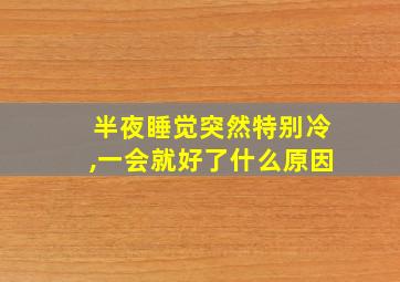 半夜睡觉突然特别冷,一会就好了什么原因