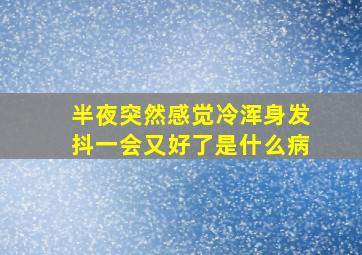 半夜突然感觉冷浑身发抖一会又好了是什么病