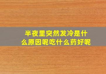 半夜里突然发冷是什么原因呢吃什么药好呢