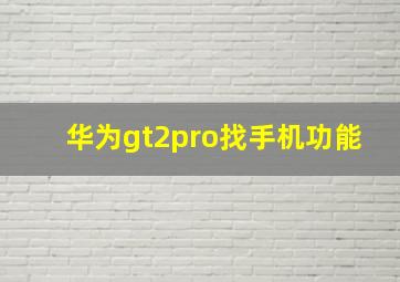 华为gt2pro找手机功能