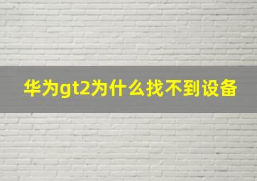 华为gt2为什么找不到设备