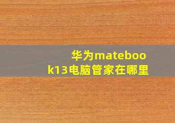 华为matebook13电脑管家在哪里