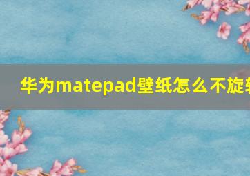 华为matepad壁纸怎么不旋转