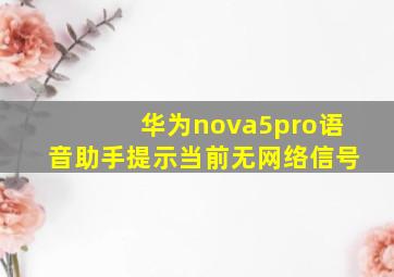 华为nova5pro语音助手提示当前无网络信号