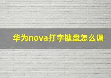 华为nova打字键盘怎么调