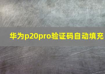 华为p20pro验证码自动填充