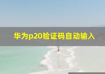 华为p20验证码自动输入