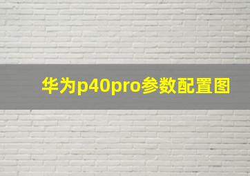 华为p40pro参数配置图