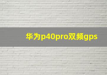 华为p40pro双频gps