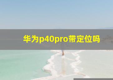 华为p40pro带定位吗