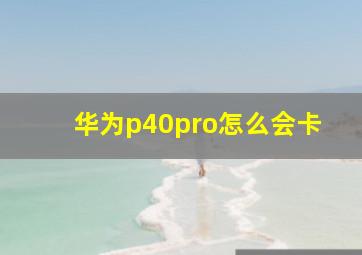 华为p40pro怎么会卡