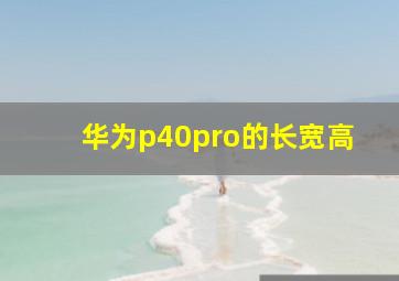 华为p40pro的长宽高