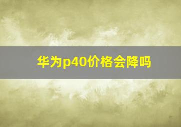 华为p40价格会降吗