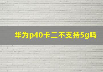 华为p40卡二不支持5g吗