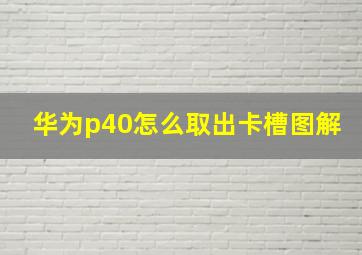 华为p40怎么取出卡槽图解