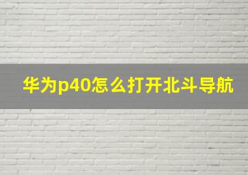 华为p40怎么打开北斗导航