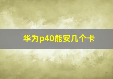 华为p40能安几个卡