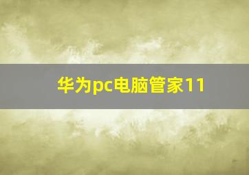 华为pc电脑管家11