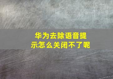 华为去除语音提示怎么关闭不了呢